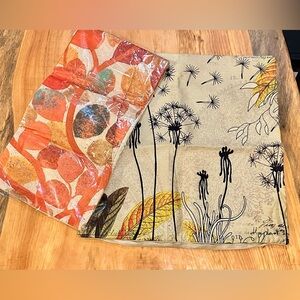 New 18” Square Zippered Pillow Covers- Boho burlap-look Living Rm, Bedroom Decor